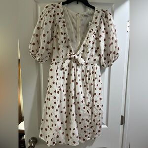 Abercrombie & Fitch White Dress with Brown Dots